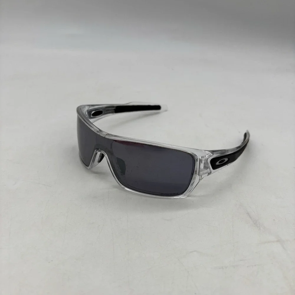 Oakley Turbine Rotor Clear Sunglasses Broken Hinge And Missing Nose Pads